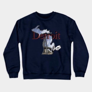 Michigan Map with Famous Fist Crewneck Sweatshirt